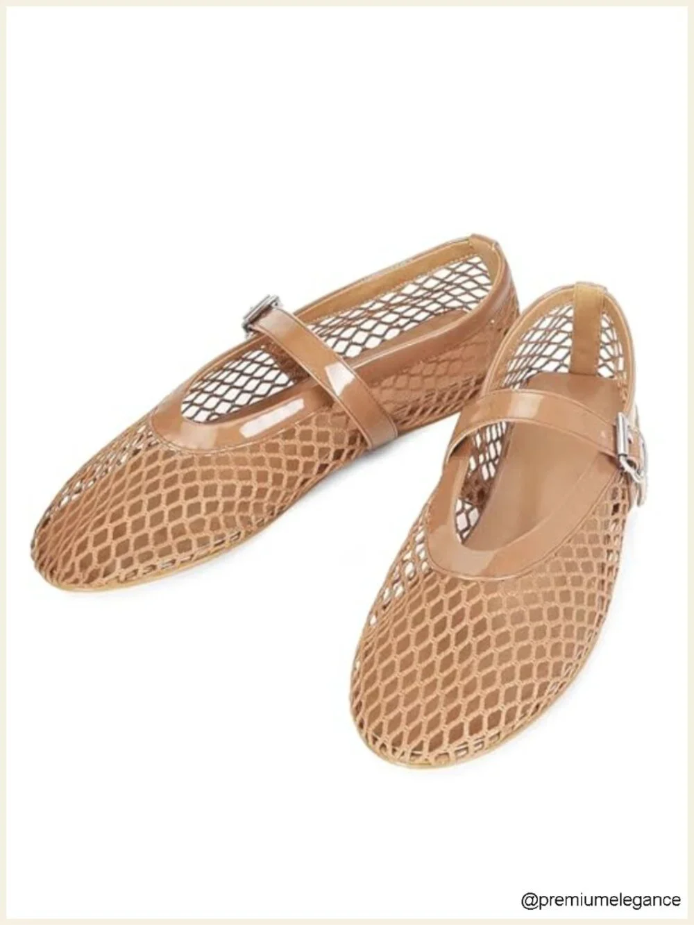 Mesh Ballet Flats Fishnet Mary Jane Buckle Strap Causal Daily Dress Shoes